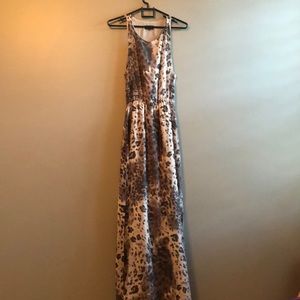 TopShop Gray/Purple Leopard Print Maxi Dress
